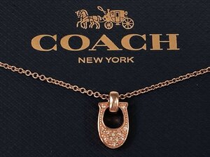 コーチ　COACH　シグネチャー　ネックレス　ラインストーン×ピンクゴールドカラー　YAS-6177