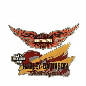 00s USA製 ビンテージ Harley-Davidson デカール 防水 シルバー バー&シールド ウィング ハーレーダビッドソン シール ステッカー