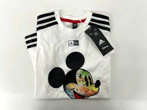 アディダス×ディズニー コラボ 半袖Tシャツ 100 ミッキー GM6931 ホワイト ブラックライン