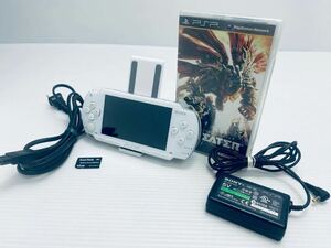 美品 / 動作品 希少品 SONY PSP-1000 ソニー PSP-1000 shiro/white 本体 + 2GB メモリカ + ゲーム(H-19)