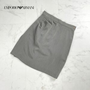 EMPORIO ARMANI エンポリオ アルマーニ フロントデザインタイトスカート サイドジップ 膝丈 裏地あり カーキ サイズ40*QC1209