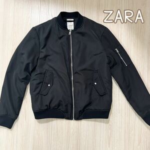 送料無料★ZARA trf ザラ MA-1 中綿ジャケット ブルゾン レディース M ブラック