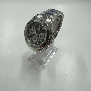 【TK527】MUSK ムスク MM-2047 腕時計 シルバーカラー クロノグラフ デイトナ風 スポーツ シルバーカラー 銀色 メンズウォッチ 動作未確認