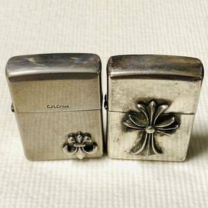 ■1円〜■【Zippo】 C.H.CROSS クロス 2000年〜2002年 2個まとめ売り オイルライター 着火未確認 ※クロムハーツではありません