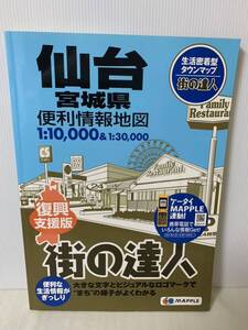 昭文社 街の達人 仙台 宮城県 便利情報地図/生活密着型タウンマップ/MAPPLEマップル/中古本/小傷等