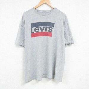 XL/古着 リーバイス Levis 半袖 ブランド Tシャツ メンズ ビッグロゴ 大きいサイズ クルーネック グレー 霜降り 24jul16 中古