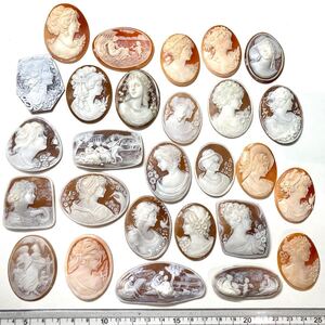 1円〜!!大量!!≪シェルカメオおまとめ172.6g≫j 約863ct 裸石 宝石 cameo shell 彫刻 アンティーク 貴婦人 ブローチ 作家物 w4ま89