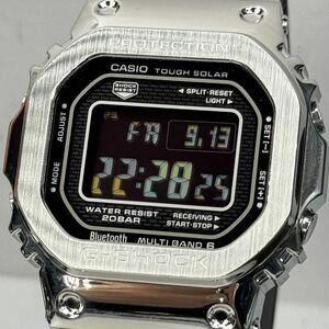 極美品G-SHOCK GMW-B5000-1JF タフソーラー 電波受信 電波ソーラー マルチバンド6 Bluetooth モバイルリンク ブラック シルバー 反転液晶