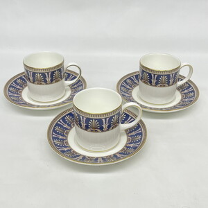 【中古美品】　ウェッジウッド　ベレスフォード　Wedgwood　 BERESFORD　 カップ＆ソーサー3客　箱無し　(N60822_17_s)