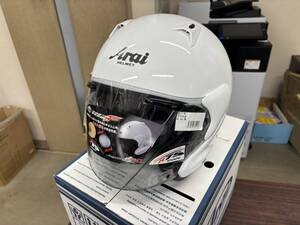 【送料無料】【未使用】Arai アライ MZ-F GLASS WHITE グラスホワイト XOサイズ(63・64) ジェットヘルメット