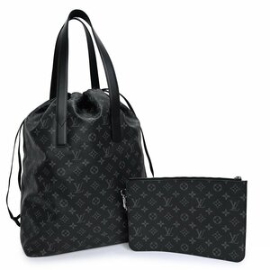 （美品）ルイ ヴィトン LOUIS VUITTON カバ ライト トートバッグ モノグラムエクリプス レザー ブラック 黒 シルバー金具 M44228 ポーチ付