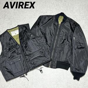 AVIREX ナイロン 2-in-1 MA-1 +Vest ブラック　SUPREME