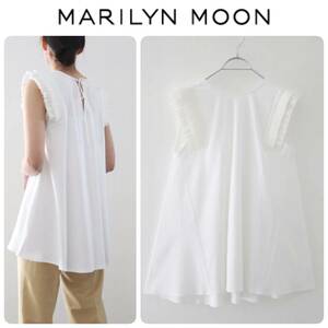 新品 MARILYN MOON マリリンムーン 2way Aライン タックフリル ノースリーブ トップス 定価22,000円 ブラウス カットソー