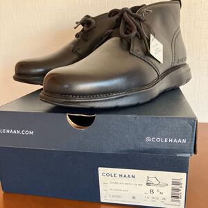 未使用品 COLE HAAN コールハーン GRAND ATLANTIC CK WR チャッカブーツ 8.5 BRACK 黒 C38301 26.0cm 革靴　ウォーターレジスタント