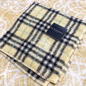 【人気柄】新品/BURBERRY/タオルハンカチ/正規品/バーバリー/綿100%/未使用/即決あり/匿名発送/ノバチェック/ハンドタオル/Y/イエロー/黄色