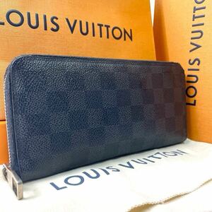 1円 ●高級●LOUIS VUITTON ルイヴィトン メンズ ダミエ グラフィット ジッピーウォレット ヴェルティカル 長財布 ブラック N63095レザー