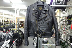 VANSON　ダブルレザージャケット　ブラック　38インチ