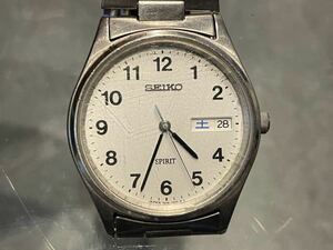 動作確認未実施 現状品 SEIKO SPIRIT セイコー スピリット 7N48-7A00 クオーツ メンズ 腕時計 シルバー quartz