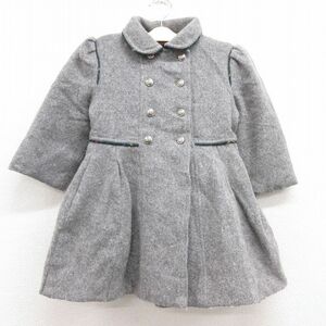 古着 長袖 ウール コート キッズ ガールズ 子供服 90s グレー 霜降り spe 23oct17 2OF