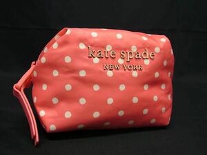 ■美品■ kate spade ケイトスペード PWR00324 エブリシング ナイロン ドット柄 ポーチ マルチケース ピンク系×アイボリー系 DG0685