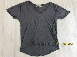 SEE BY CHLOE シーバイクロエ レディース スパンコールロゴ レーヨン 半袖Tシャツ 10 グレー