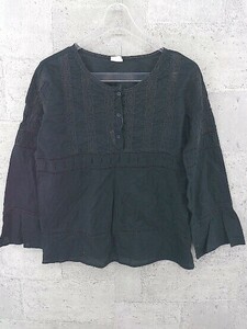 ◇ Spick&Span スピック＆スパン 長袖 ブラウス カットソー ブラック *