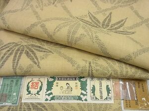 平和屋着物■極上　本場結城紬　重要無形文化財　単衣　１００亀甲　菱笹文　証紙付き　逸品3s1789