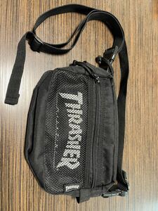 THRASHER ショルダーバッグ ウエストポーチ ウエストバッグ 黒 ブラック ナイロン used 送料無料