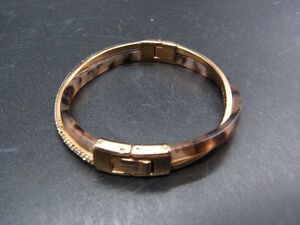 MICHAEL KORS マイケルコース べっ甲調 ラインストーン バングル ブレスレット アクセサリー ブラウン系×ゴールド系 DF1460