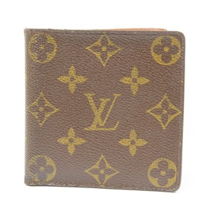 92733★1円スタート★LOUIS VUITTON ルイヴィトン 中極美品 マルコ ベタ無 モノグラム 二つ折り財布 PVC ブラウン