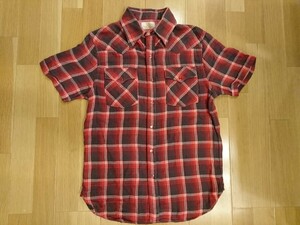 リー Lee ラングラー Wrangler 半袖 ウエスタンシャツ チェック柄 Mサイズ 送料レターパック370円～