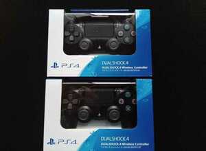 ☆SONY PlayStation4 DUALSHOCK 4 PS4 デュアルショック4 純正 ワイヤレスコントローラー ジェットブラック 2個セット 新品未開封！☆