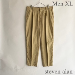 steven alan 日本製 スティーブンアラン CTN/PANAMA TAPERED PANT テーパードパンツ 1プリーツ コットン 無地 パンツ ベージュ size XL sk