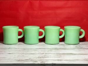 ファイヤーキング ジェダイ エキストラヘビー 4個セット【Jadeite Extra Heavy Mug】希少 美品！