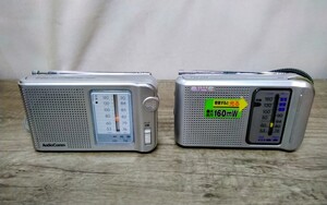 g_t E286 AM/FMポケットラジオ(CR-AS22)、(RAD-F225N)2台まとめ売り★AV機器オーディオ機器★ラジオ★一般☆アイワ☆Auclio Comm