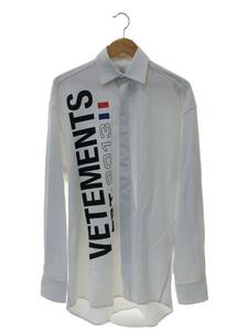 VETEMENTS◆長袖シャツ/XS/コットン/WHT/Flag logo jersey shirt