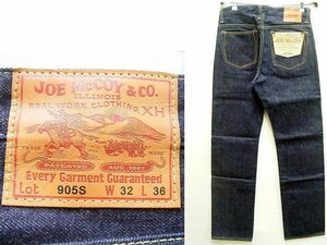 即決[W32]未使用品 JOE MCCOY 905S スタンダード ストレート 14.75oz リジッド ビンテージ復刻 赤耳 セルビッチ デニム パンツ■613