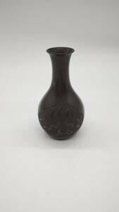 中国 古物 花瓶 銅器 花器 置物 花入 時代物 古銅 模様付き 清時代 中国古美術