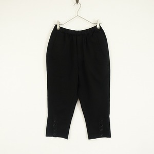 ブラックコムデギャルソン BLACK COMME des GARCONS *ウールイージークロップドパンツ*XS黒半端丈(33-2409-765)【52J42】