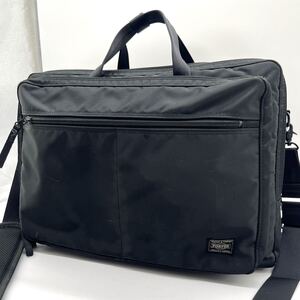 美品 PORTER ポーター 3way ドライブ ブリーフケース DRIVE BRIEFCASE 黒 ブラック リュック ビジネスバッグ A4収納 09156