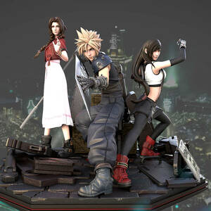 FF7 クラウド ティファ エアリス 1/4スケール 塗装済み完成品レジンスタチュー ガレージキットフィギュア 即決 送料無料 国内発送