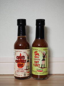 【CIN CHILI & Co】未開封 カイエンホットソース セラーノホットソース テキサス土産 CAYENNE Hot sauce SERRANO Hot sauce 激辛