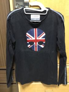 [K-2025]HYDROGEN SPORTSWEAR 長袖Tシャツ★Sサイズ ブラック 綿100%☆イギリス スカルプリント♪レターパック対応 売り切り 500円〜!!