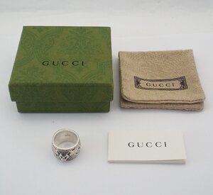 T3773〇Gucci/グッチ キャットヘッド アラベスク シルバー925 リング 指輪 16号