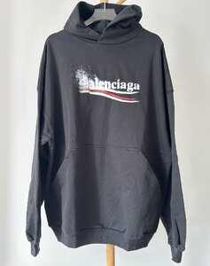 Balenciaga バレンシアガ ロゴ字母 フード付き 長袖 スウェット メンズ ブラック size L 767877TQ