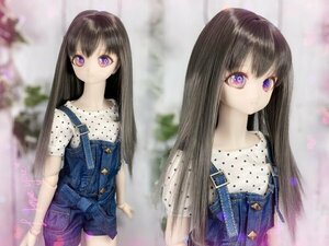 ●ドールウィッグ*クラシックロング*グレイッシュブラック*9～9.5インチ（MDD DD SD SmartDollなど）●doll wig*dollwig●