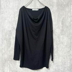 MOUSSY マウジー フリーサイズ カットソー 長袖 ブラック 薄手 バロックジャパン BLACK レディース 黒 ウィメンズ 古着 USED品