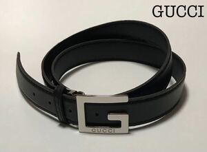 ◇◆1円◆◇ 本物 GUCCI グッチ ベルト Ｇバックル シルバー 送料無料 美品