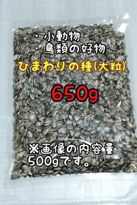 アメリカ産 ひまわりの種 650g 大粒 小動物 鳥類 ハムスターのおやつ インコ