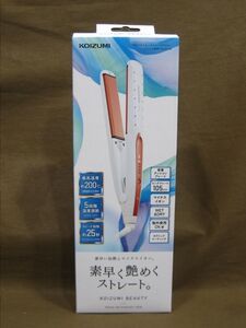 M6-720◆即決 未開封品 箱難あり KOIZUMI マイナスイオンストレートアイロン KHS-8230/W 105ｍｍ ロングプレート 最高温度約200℃